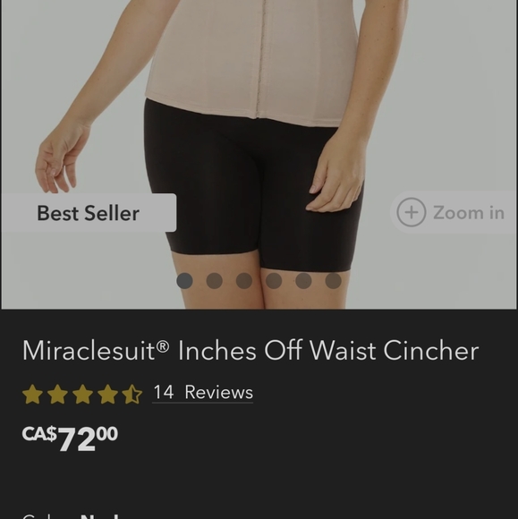 NWT Miraclesuit Waist Cincher, Medium Color Nude - Picture 2 of 6